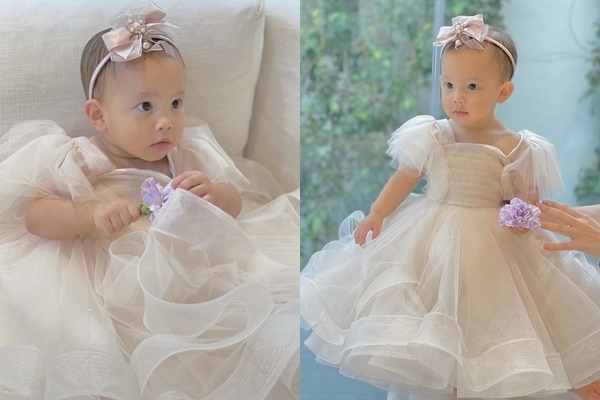 Lisa hóa tiểu công chúa trong chiếc đầm trắng bồng bềnh. Vẻ ngoài đáng yêu, trong sáng của cô bé khiến netizen gục ngã. (Ảnh: IGNV)